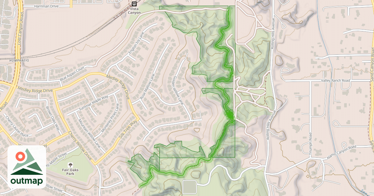 Map of Fair Oaks Trail
