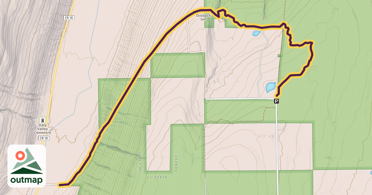 Map of Bristol Hills Branch Trail