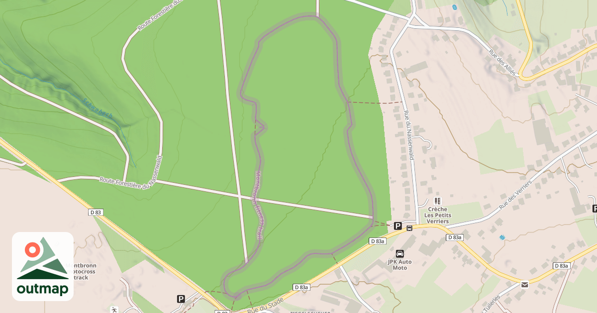 Map of Montbronn fitness trail
