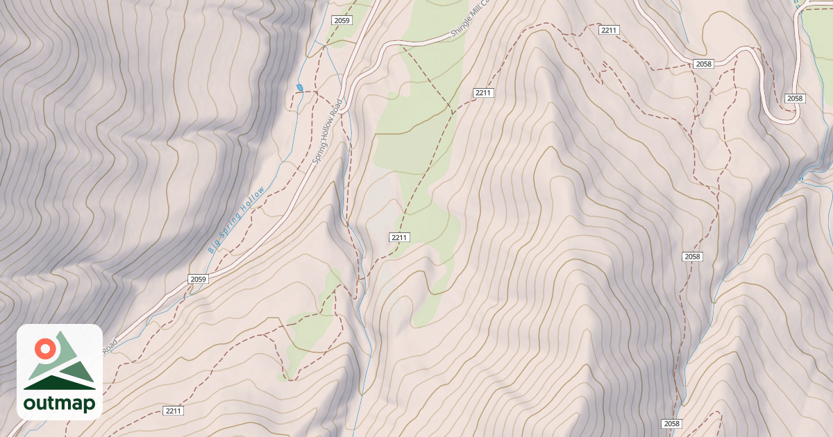 Map of BIG SPRINGS-SHINGLE MILL LINK