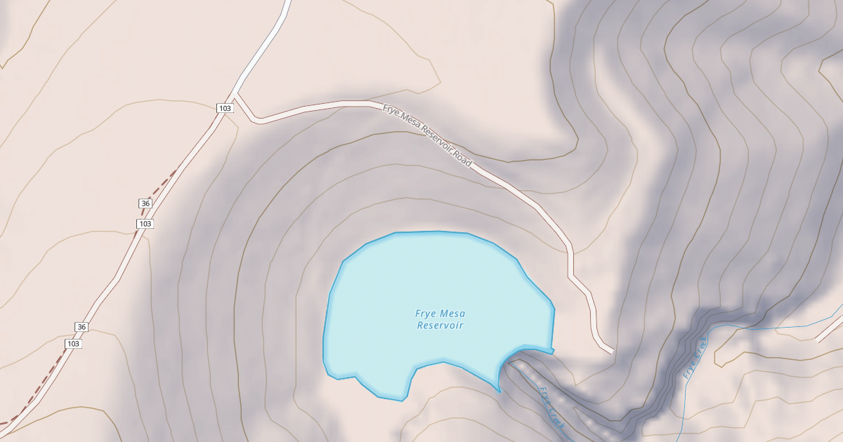 Map preview of FRYE MESA RESERVOIR