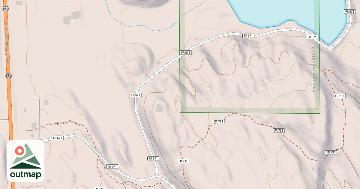 Map of HAVILAND LAKE
