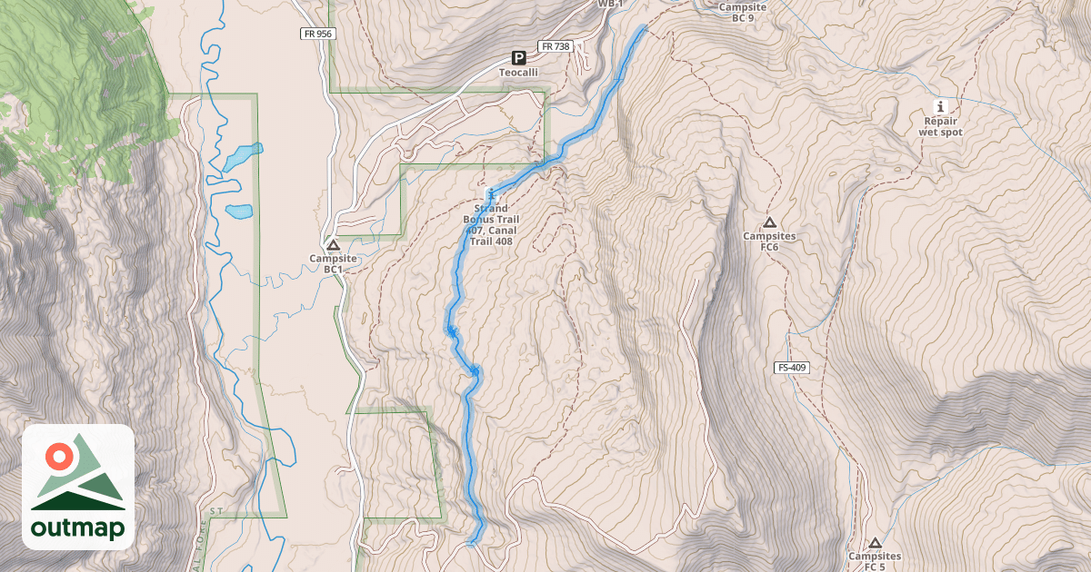 Map of Strand Bonus Trail 407
