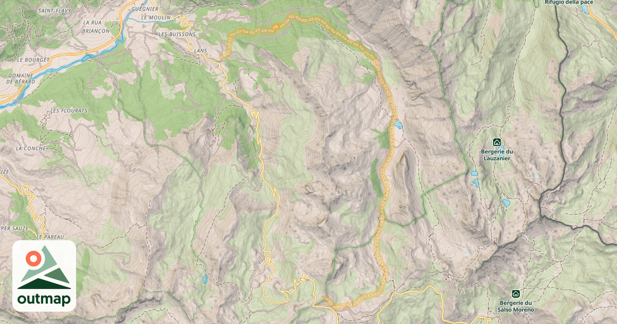 Map of Le Restefond — Hameau de Lans