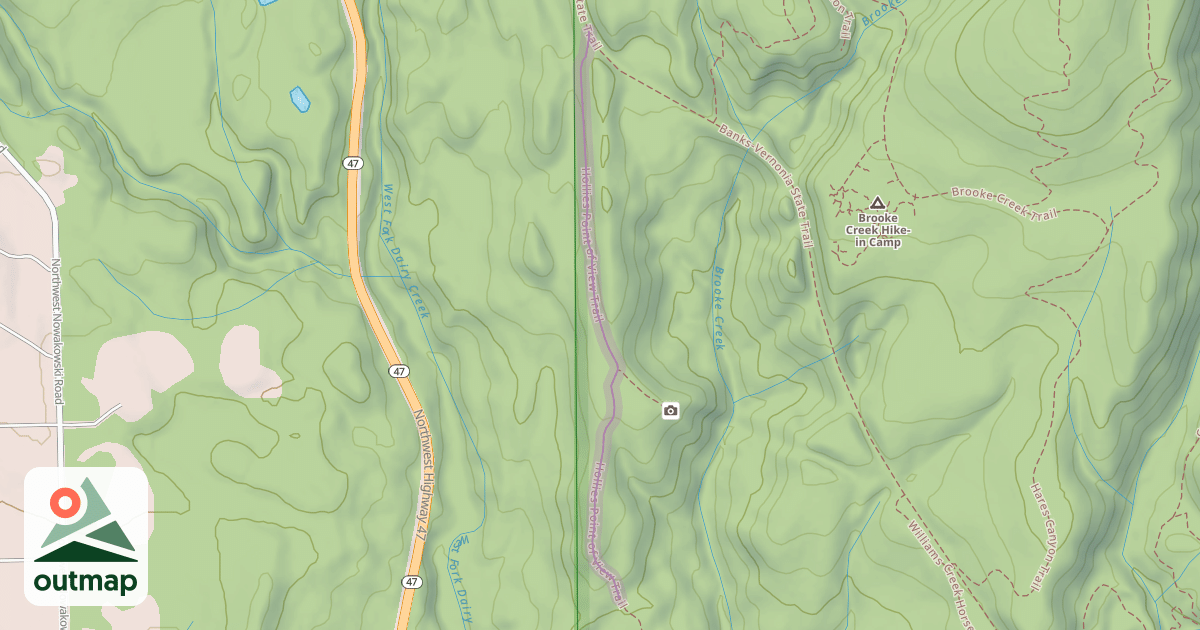 Map of Hollies Point of View Trail