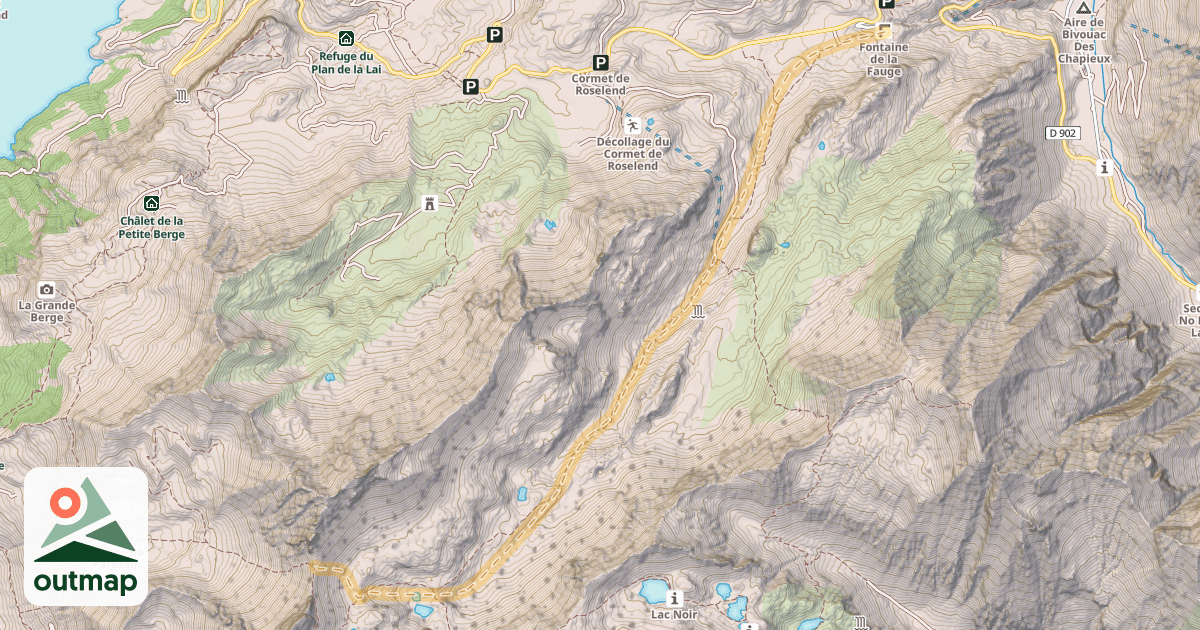Map of Brèche de Parozan — La Fauge