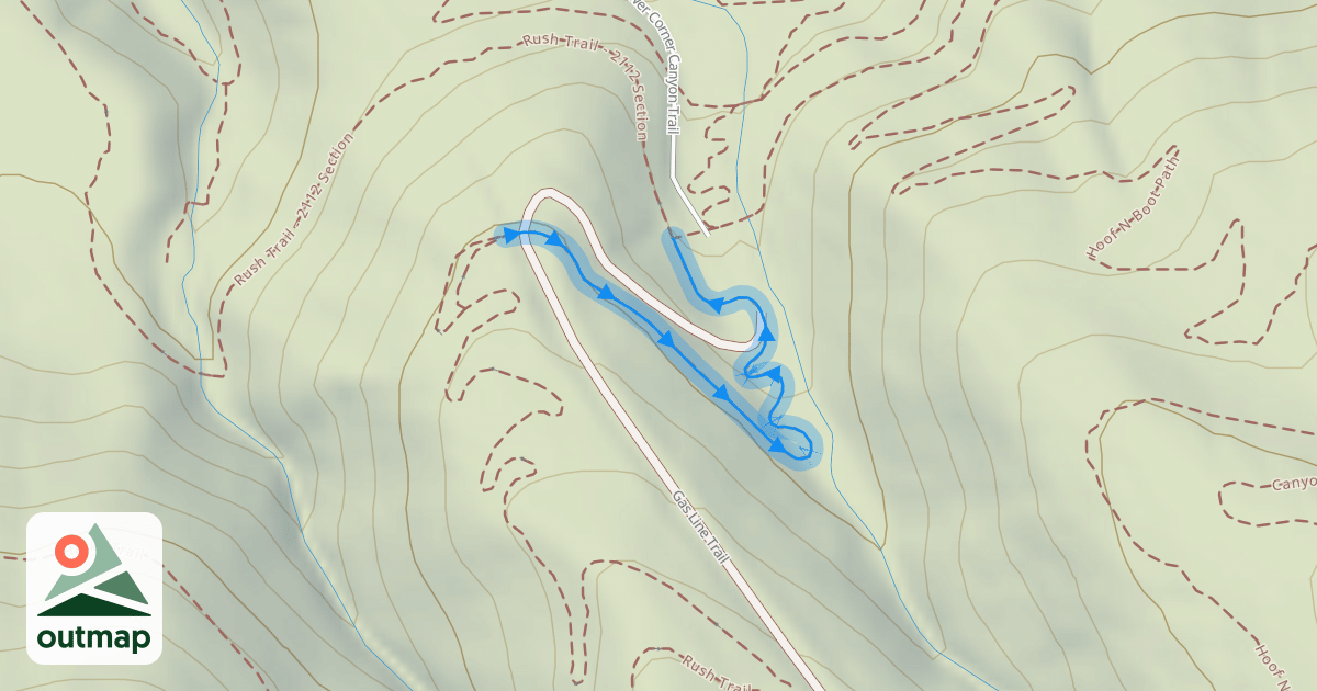Map of Rush Trail - Mystic Rhythms Section
