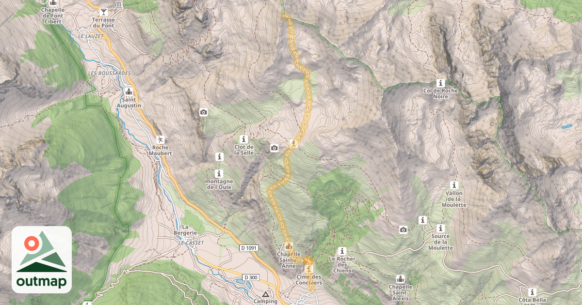 Map of L'Aguilliers — Le Monêtier-les-Bains