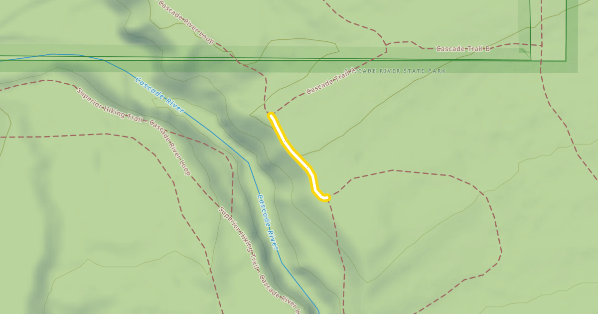 Map preview of Superior Hiking Trail - Cascade River Loop