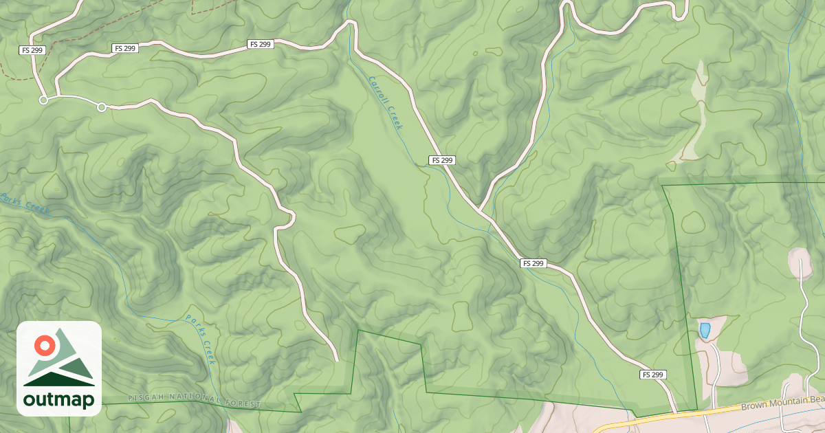 Map of BROWN MOUNTAIN