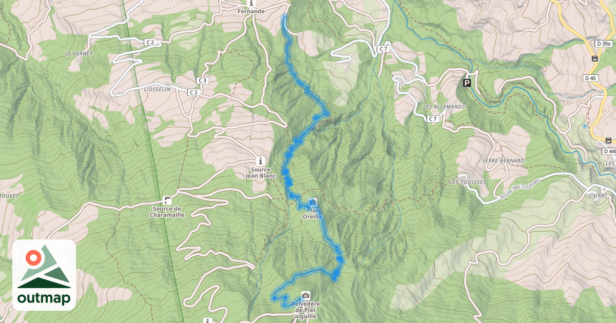 Map of Sentier de Plat Aiguille