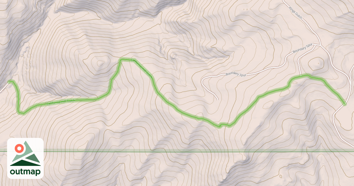 Map of California-mill Gulch
