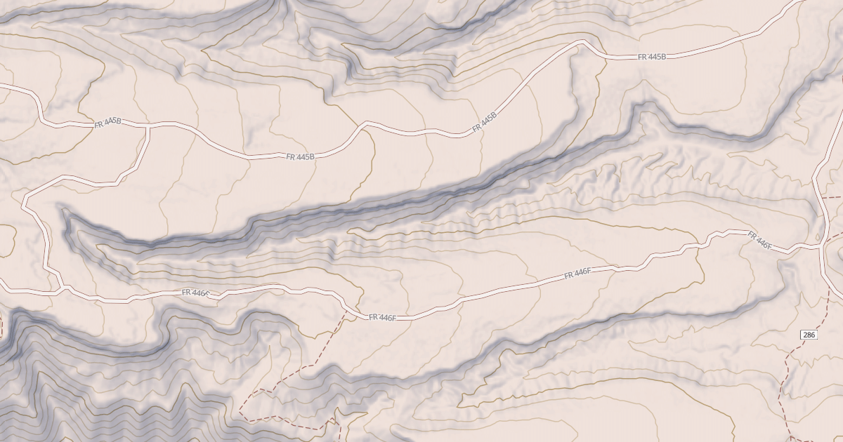 Map preview of USFS National Forest System Roads {45AFDE0E-FC82-4241-BC6B-D68B93F5CB38}