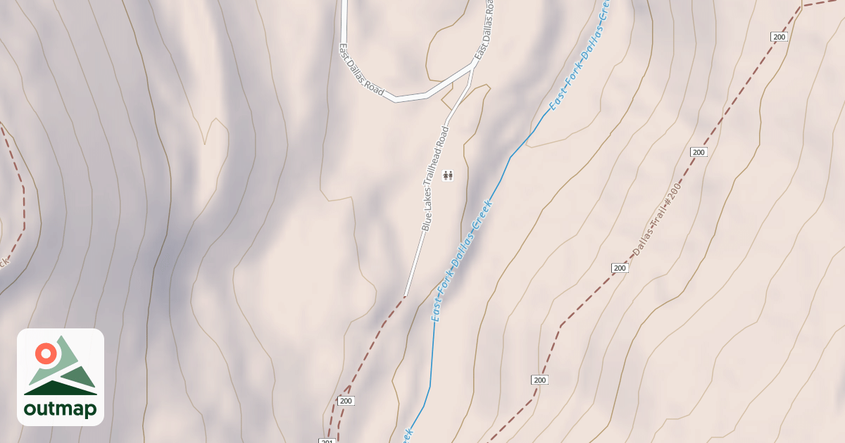 Map of BLUE LAKES TRAILHEAD