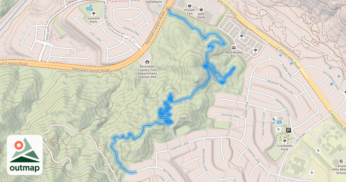 Map of Dozer Canyon