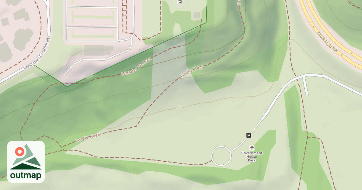 Map of Government House Park Sled Hill
