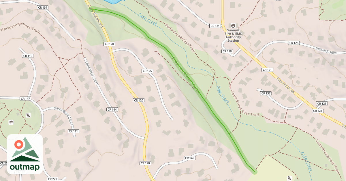 Map of Soda Creek West Trail