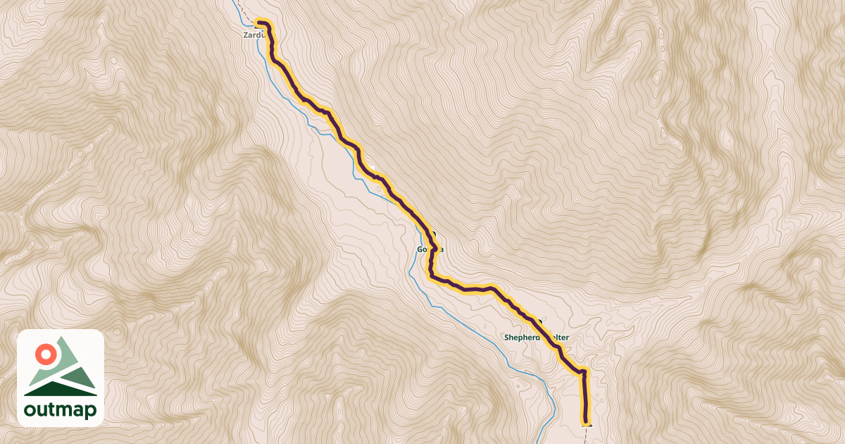 Map of Gompa Zardung Trail