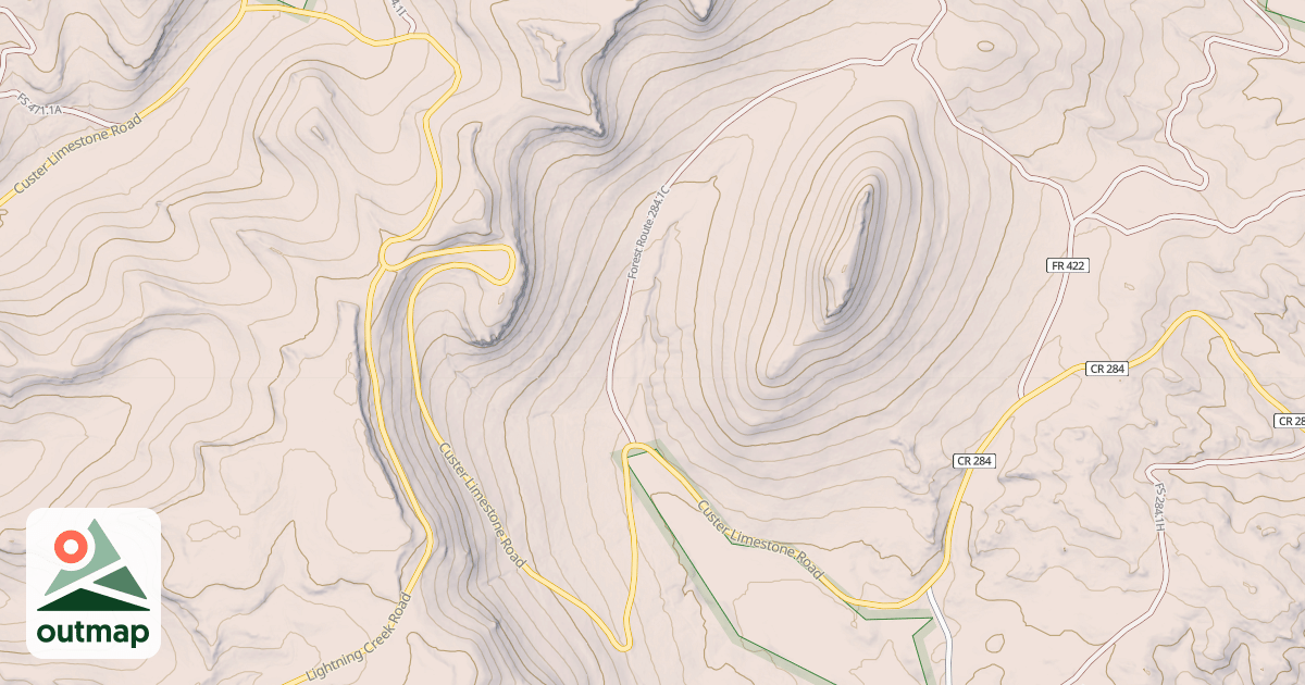 Map of CUSTER LIMESTONE