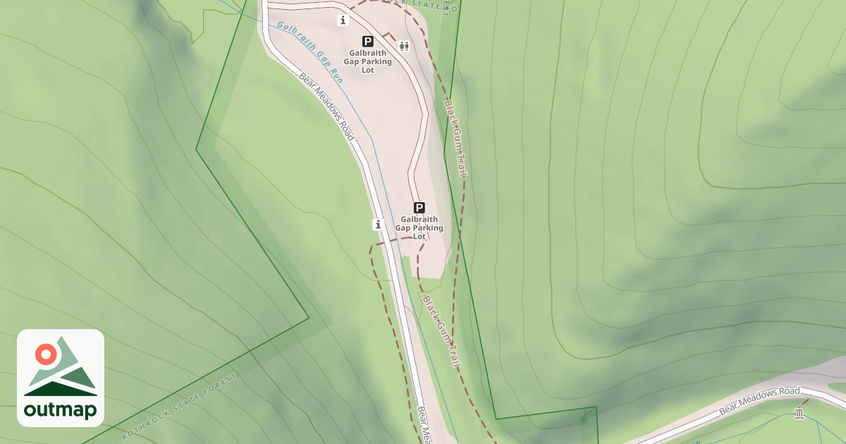 Map of Rothrock State Forest Seven Mountains Snowmobile Trails