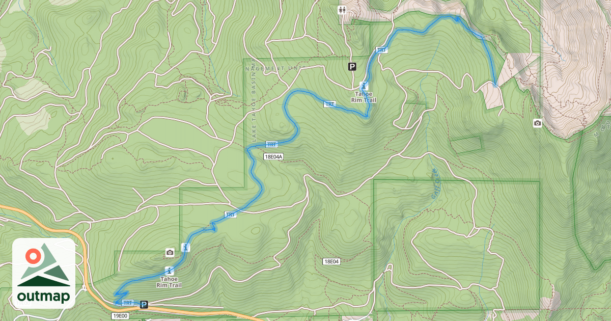 Map of Tahoe Rim Trail