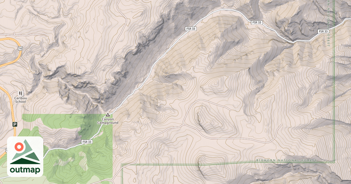 Map of CRAZY WOMAN CANYON