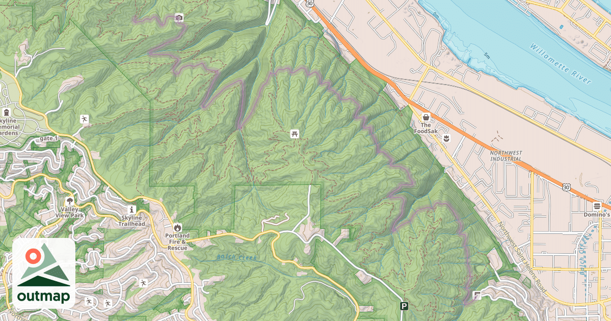Map of Northwest Leif Erikson Drive