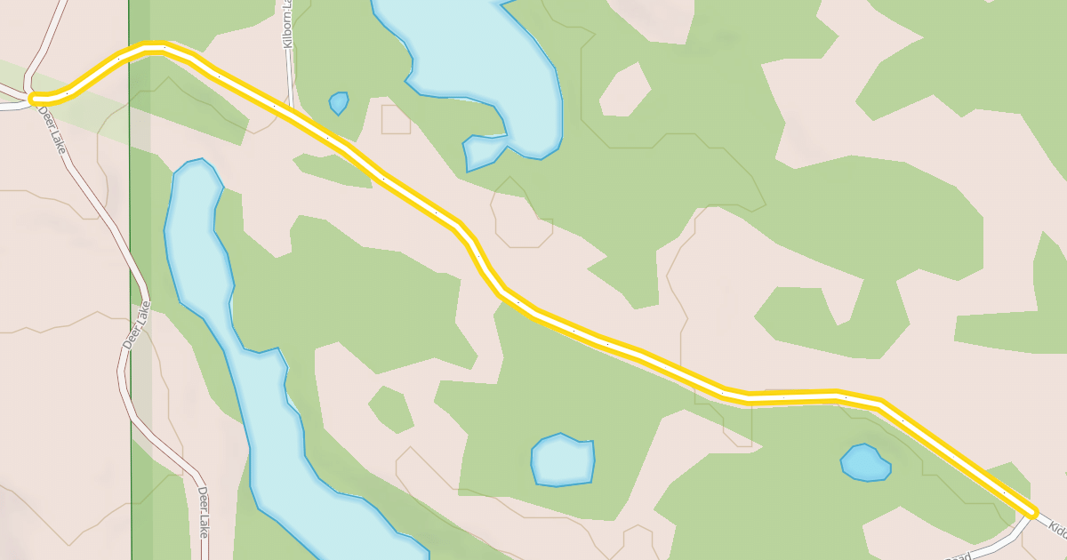 Map preview of Kidd Lakes Road