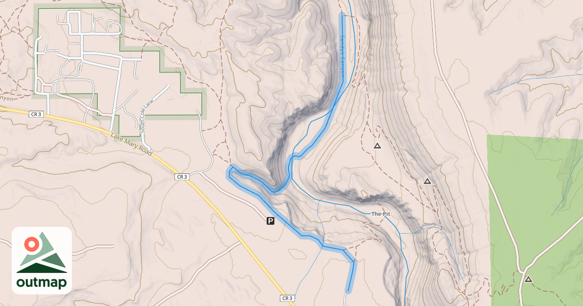 Map of Sandys Canyon