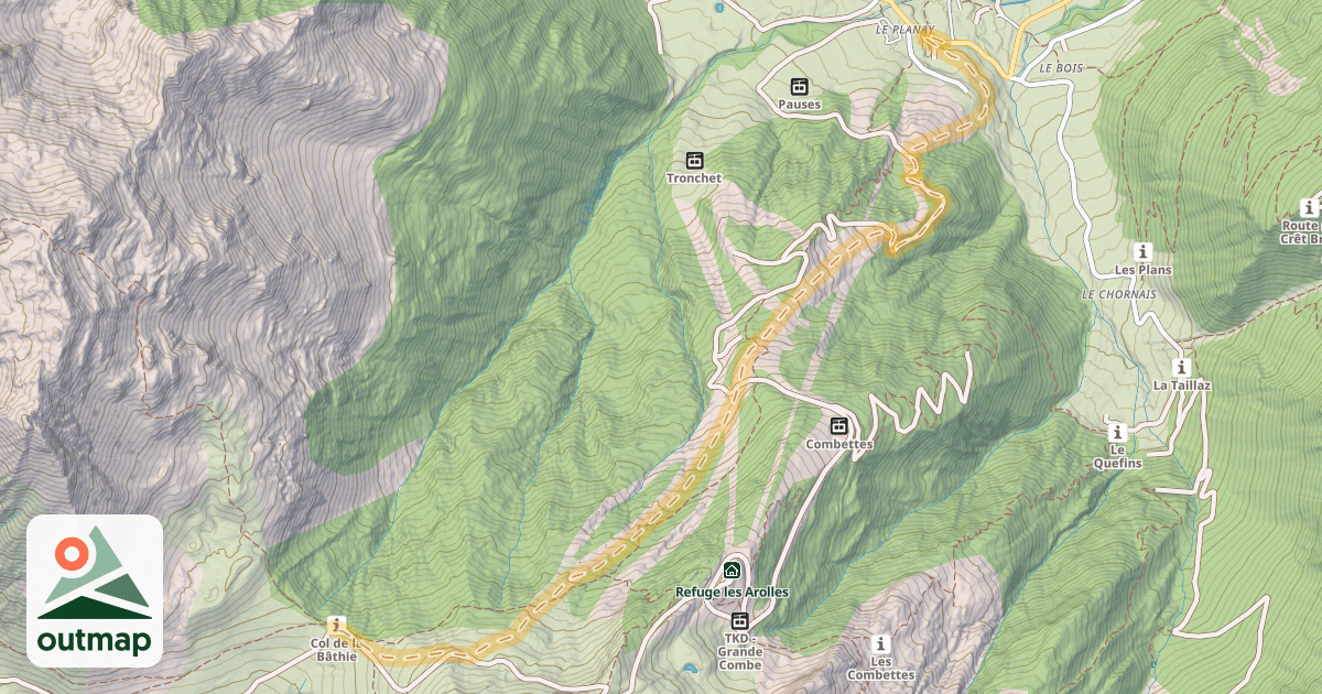 Map of Col de la Bâthie — Le Planey