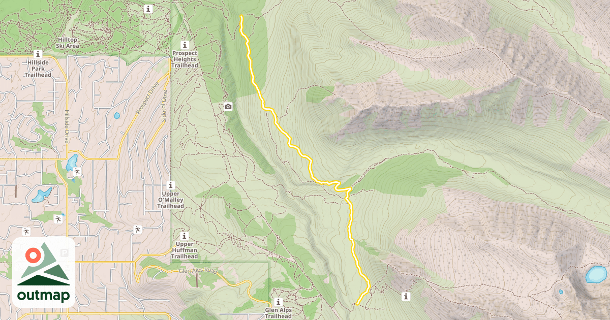 Map of Middle Fork Trail