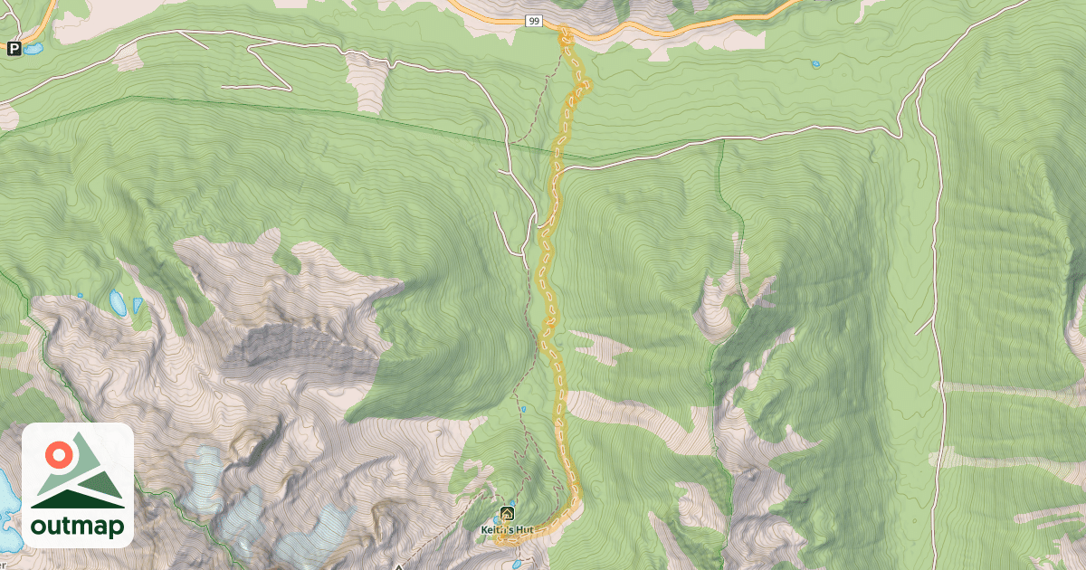 Map of Keith's Hut Winter Access