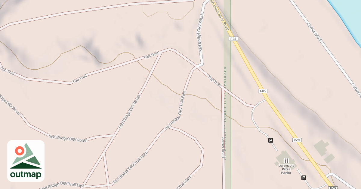 Map of Red Bridge Route