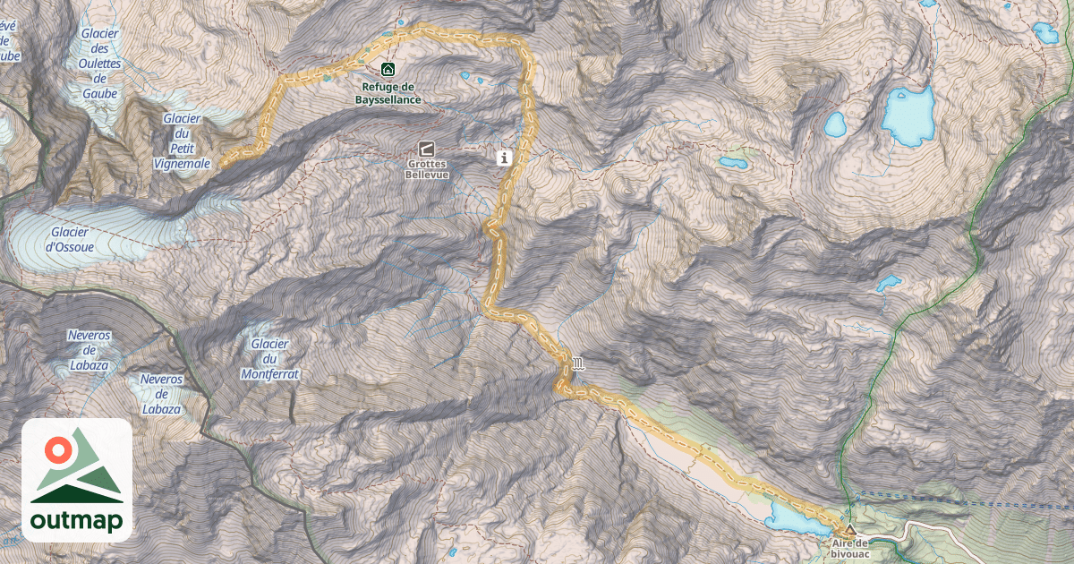 Map of Petit Vignemale — Barrage d'Ossoue