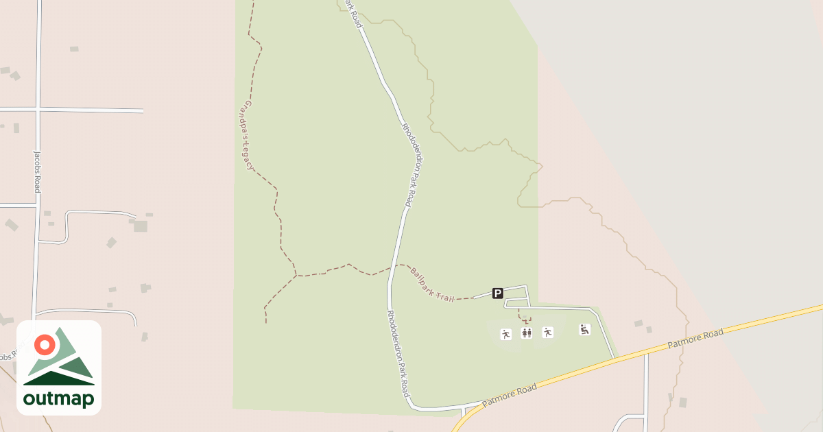 Map of Rhododendron Park Entrance Road
