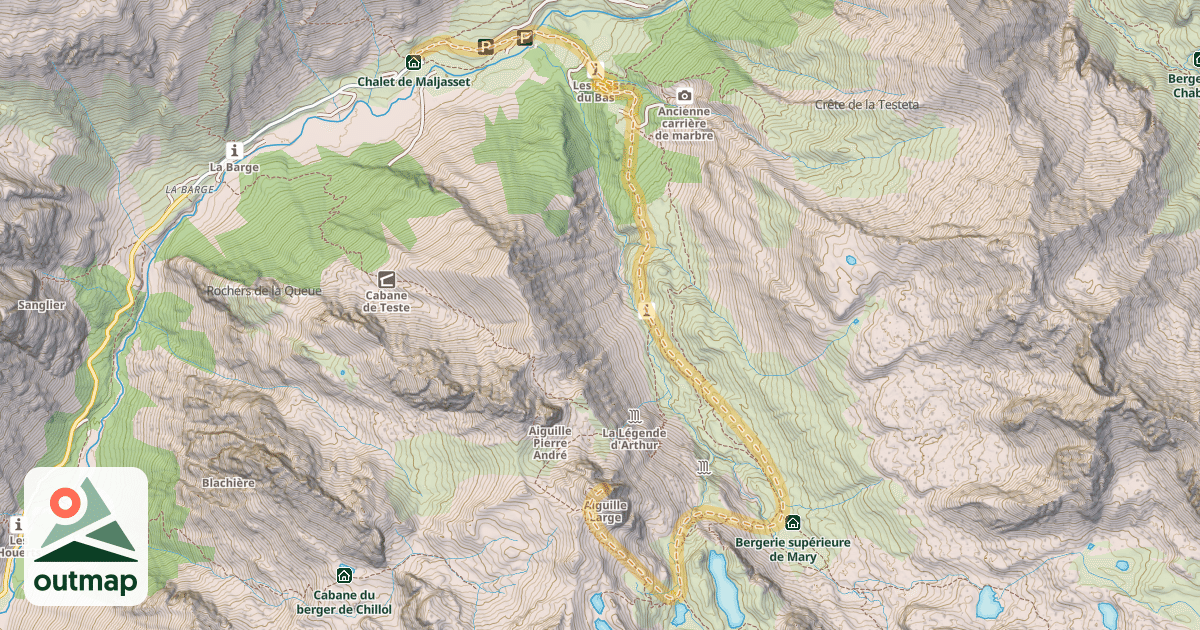 Map of Aiguille Large — Maljasset