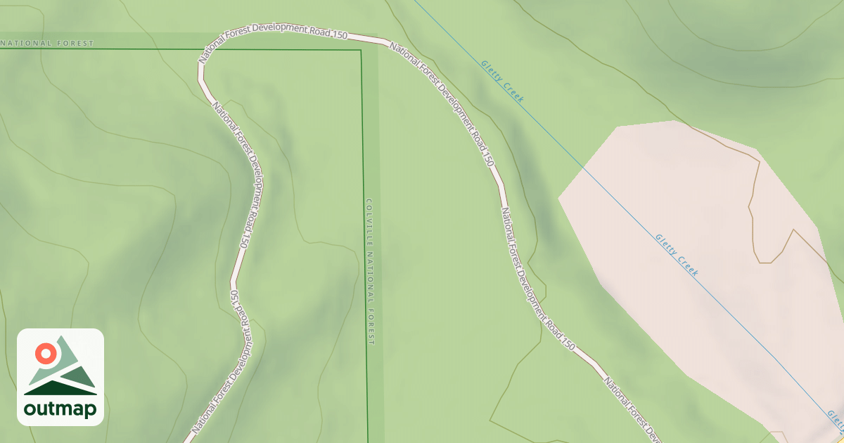 Map of GLETTY CREEK WEST