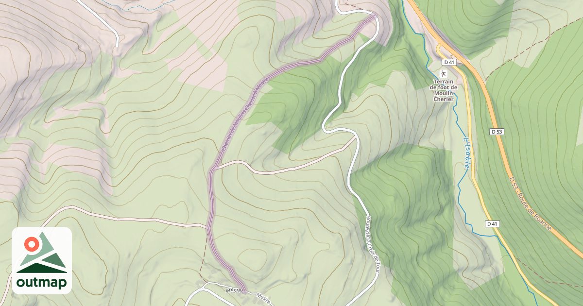 Map of Chemin de Moulins Chérier à Mesire