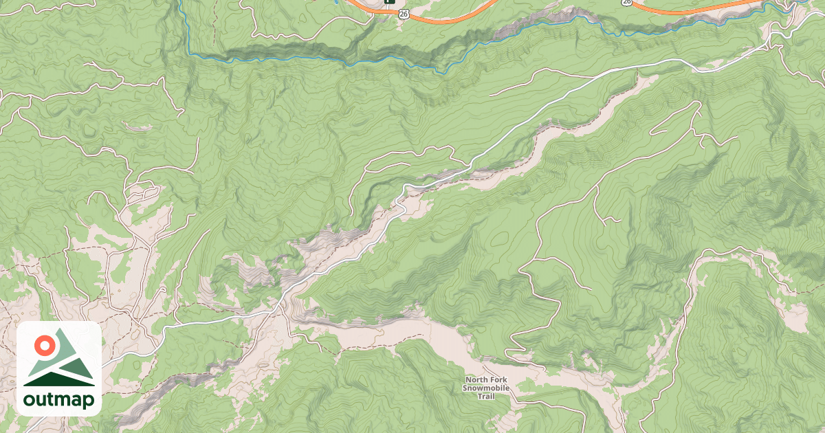 Map of Flagstaff Creek Snowmobile Tra