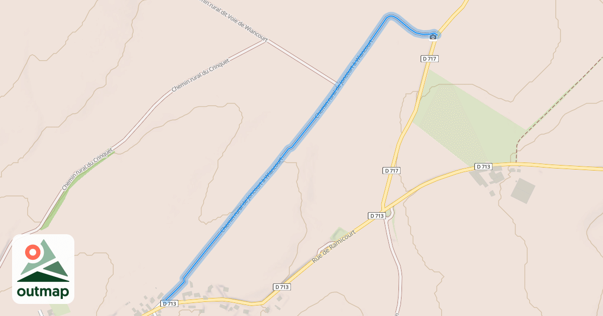 Map of Chemin rural de Joncourt à Wiancourt