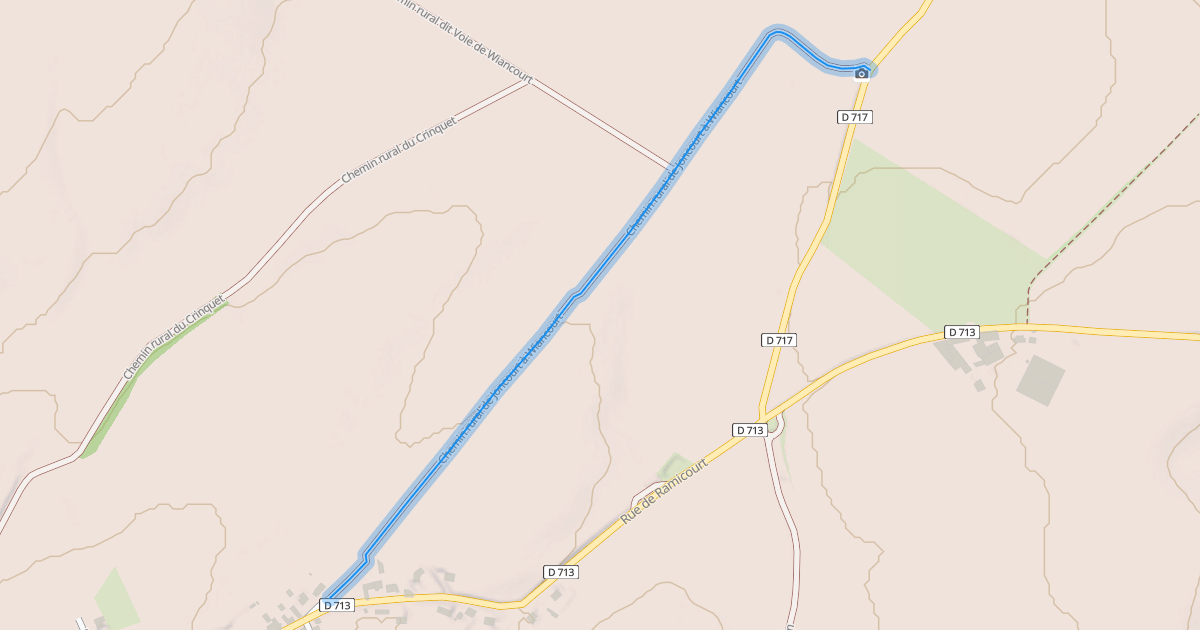 Map preview of Chemin rural de Joncourt à Wiancourt