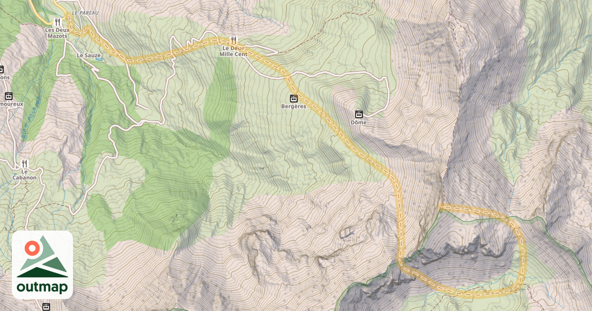 Map of Sommet de la montagne de l'Alp — Super-Sauze