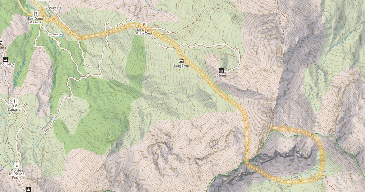 Map preview of Sommet de la montagne de l'Alp — Super-Sauze