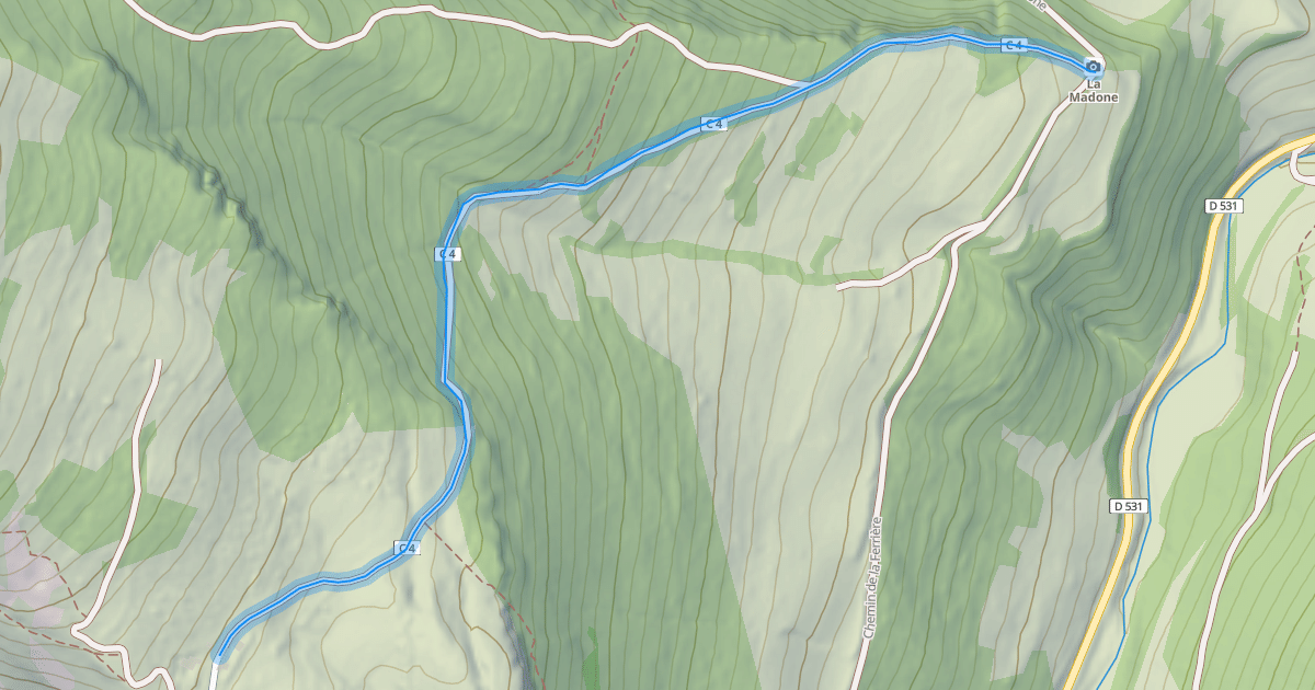 Map preview of Voie Communale n°4 des Merciers à Engins
