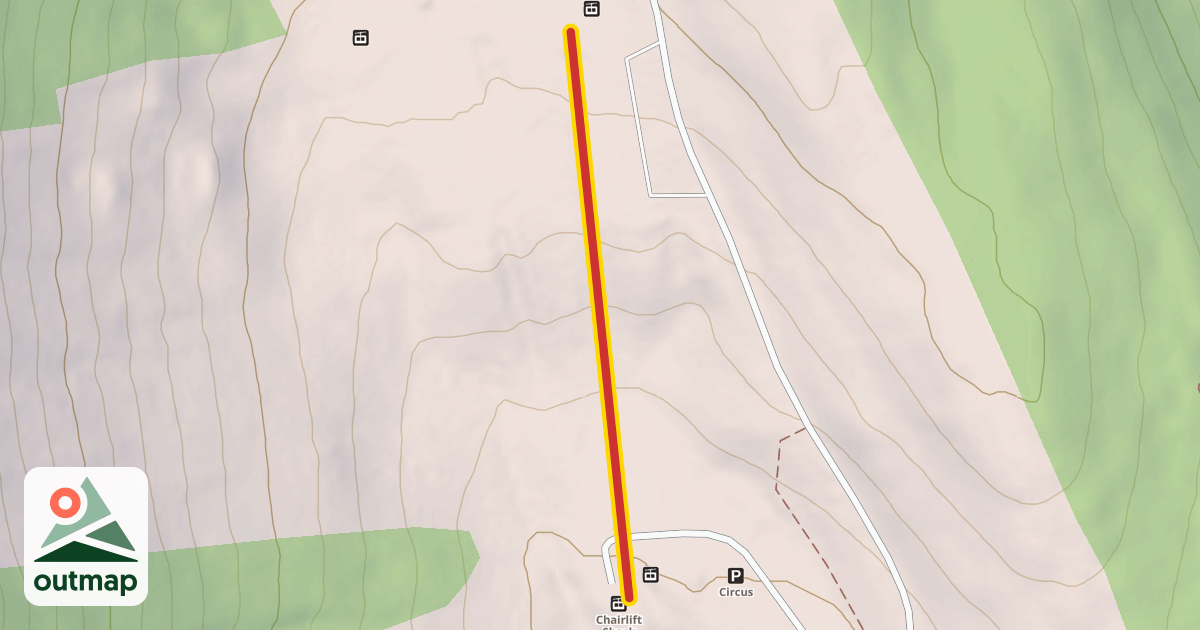 Map of Beginner's T-Bar