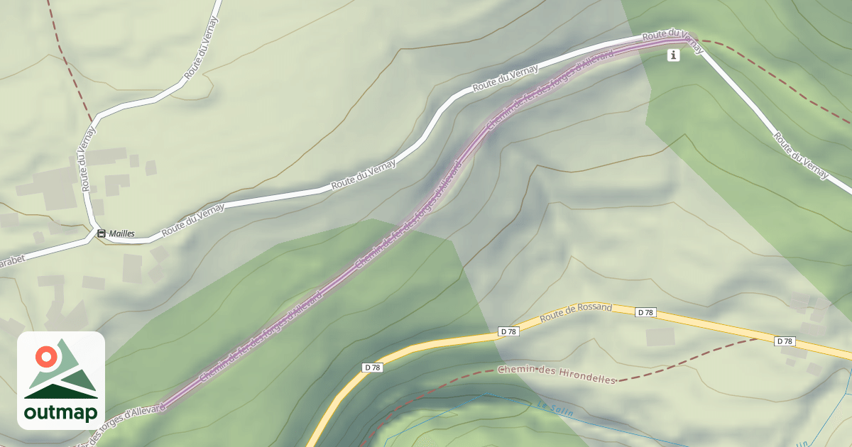 Map of Chemin de fer des forges d'Allevard