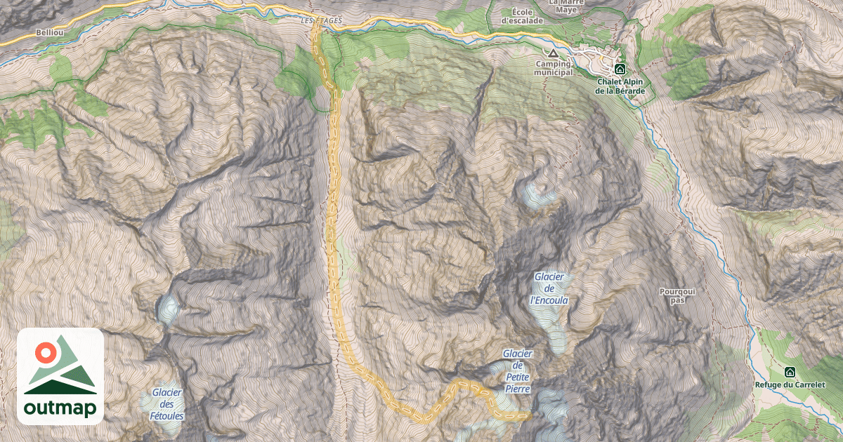 Map of Col de l'Encoula de Petit Pierre — Les Étages