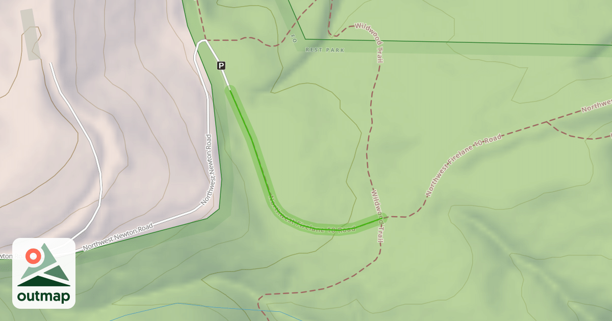 Map of Northwest Firelane 10 Road