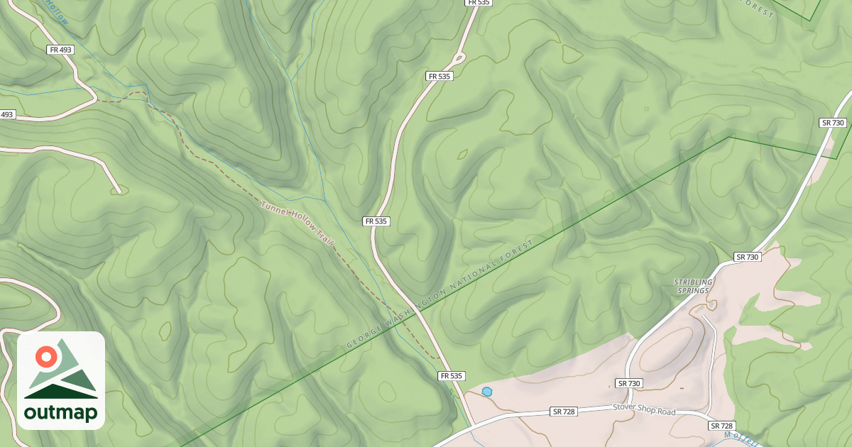 Map of STRIBBLING SPRING