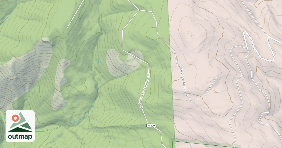 Map of MACHO CANYON TO INDIAN